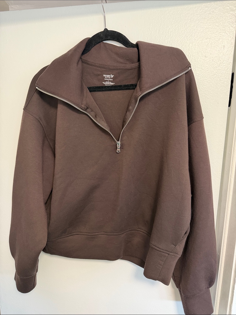 Old Navy Women’s Chocolate Brown Quarter-Zip Sweater